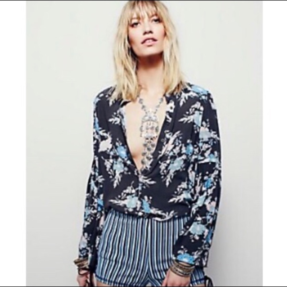Free People Easy Girl Printed Top